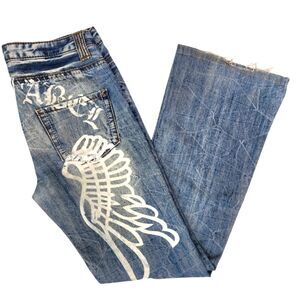 Agate Label Vintage Womens Y2K Distressed Flared 5 Pocket Style Jeans 30